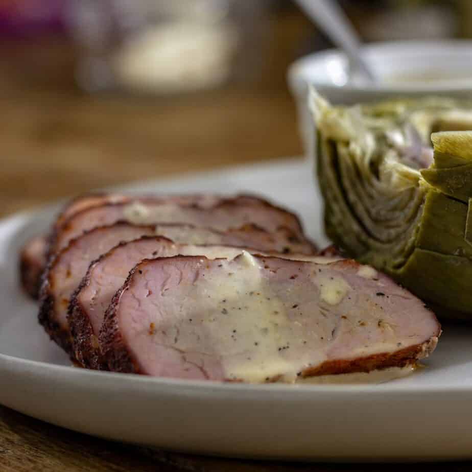 Smoked Pork Tenderloin with Alabama White Sauce