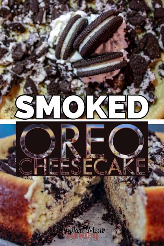 Have you ever had Oreo Cheesecake? This smoked spin on the traditional favorite is one of my favorite smoked dessert ideas. It's easy to make, and absolutely delicious. #traegerrecipe #smokeddessert #pelletgrill Smoker Recipes