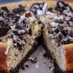 smoked oreo cheesecake - a slice missing