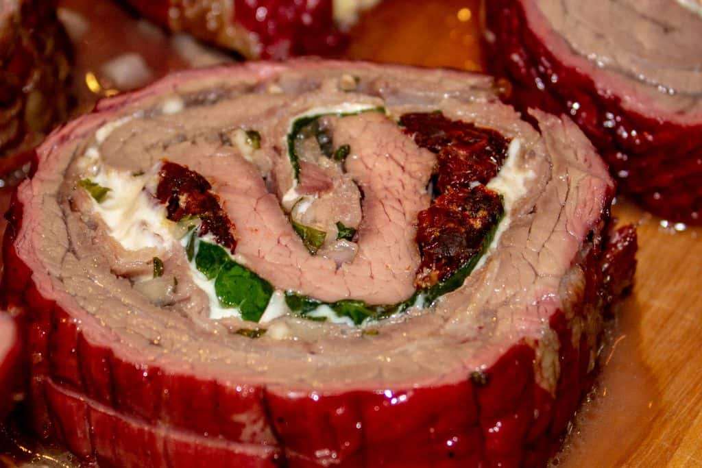 flank steak pinwheels sliced