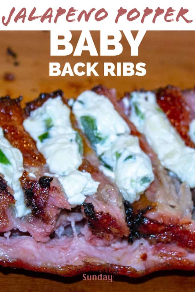 These Jalapeno Popper Ribs are loaded with flavor, and are a welcome switch up from the traditional bbq flavor you're used to. Try them! Baby Back Ribs Recipe - Traeger recipes - bbq recipes - fun food ideas - Jalapeno Ribs