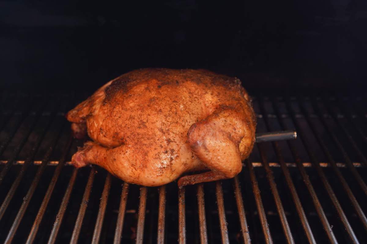 Smoked whole chicken after cooked