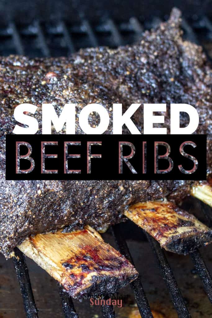 Good tailgate food requires two things: Is it easy to make and can you drink a beer or play a game while eating? These Smoked Beef Chuck Ribs pass the test. Easy to make. Simple bbq beef rub. #pelletgrill #recipe #traeger