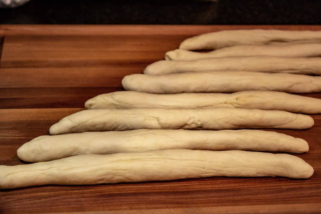 ropes of pretzel dough