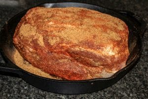 pork shoulder with rub