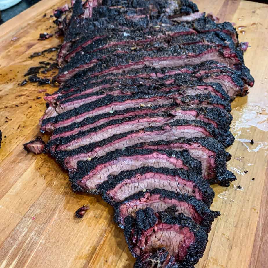 sliced smoked brisket