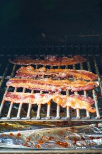 Candied bacon smoking