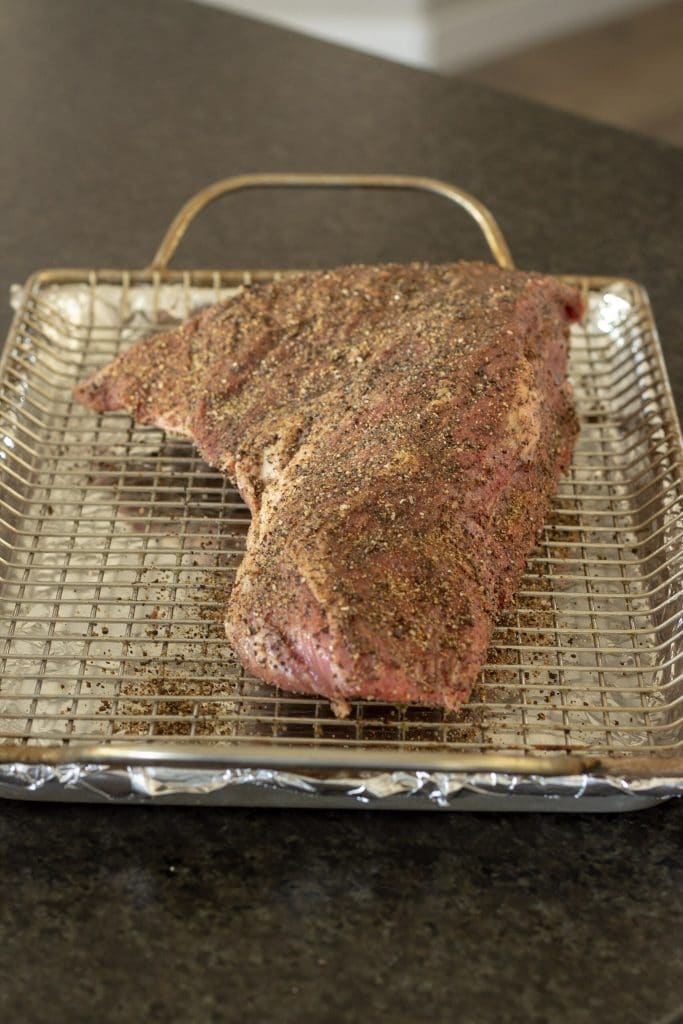 tri tip with rub applied