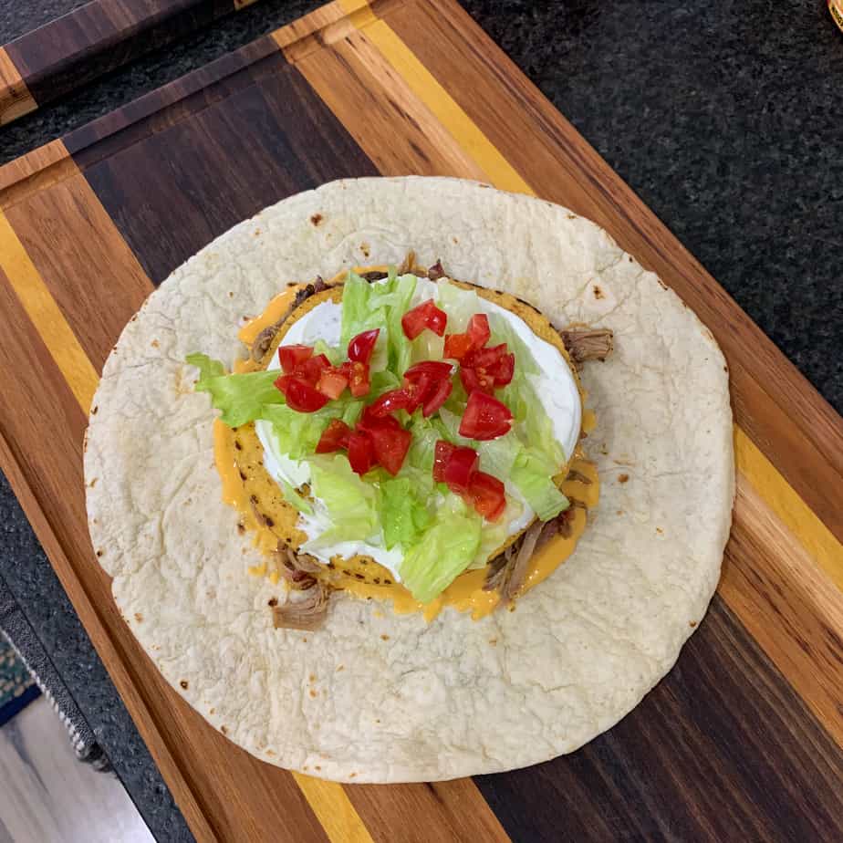 Pulled Pork Crunch Wrap Supreme • Smoked Meat Sunday