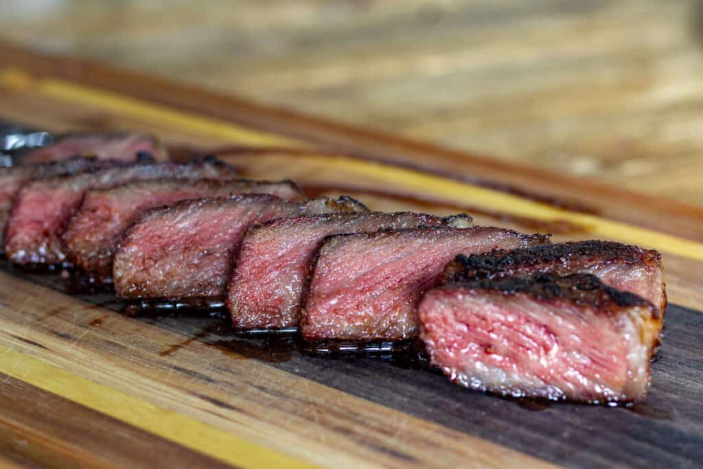 reverse seared new york strip