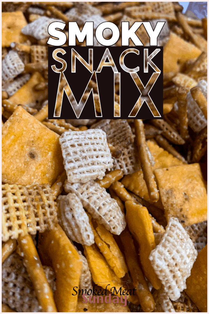 If you love chex mix, you'll love this smoky snack mix recipe. It has all the great taste of chex mix, with a wood fired smoky kiss that takes the flavor over the top.

This smoked snack mix is great for a family get together, tailgate party, or just to have on hand when you need a snack.

#traeger #appetizers #bbqsnacks #traegerrecipes