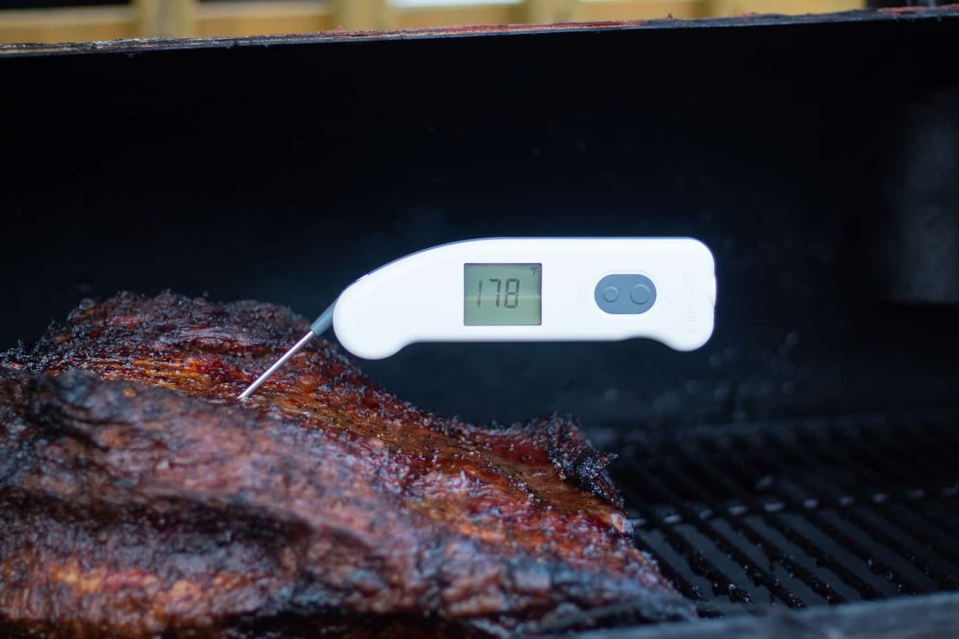 Waterproof Thermapen One | One Second Instant Read Meat Cooking Thermometer | Auto-Rotating Display, Waterproof | White | ThermoWorks