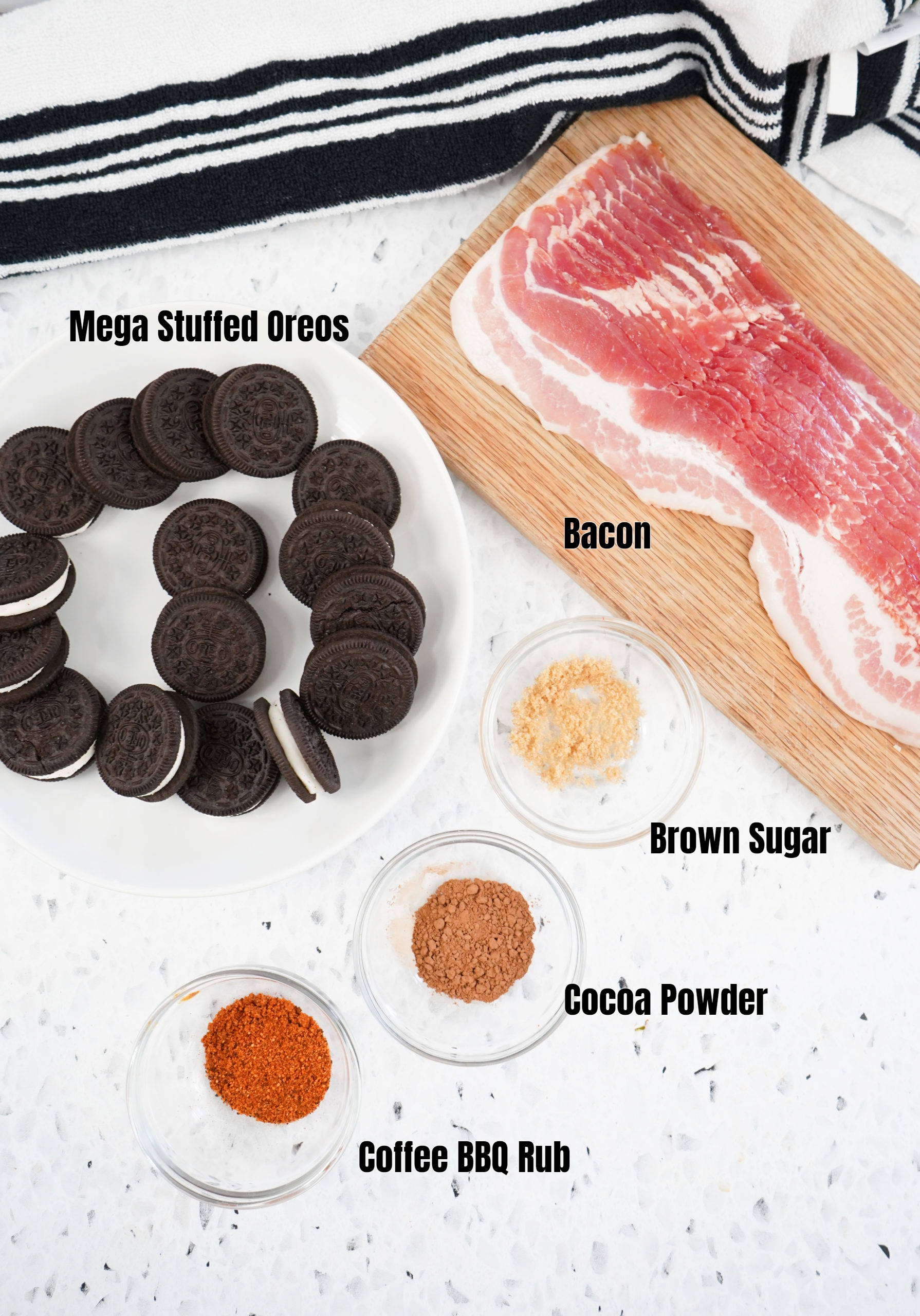 Bacon wrapped oreos labeled ingredients