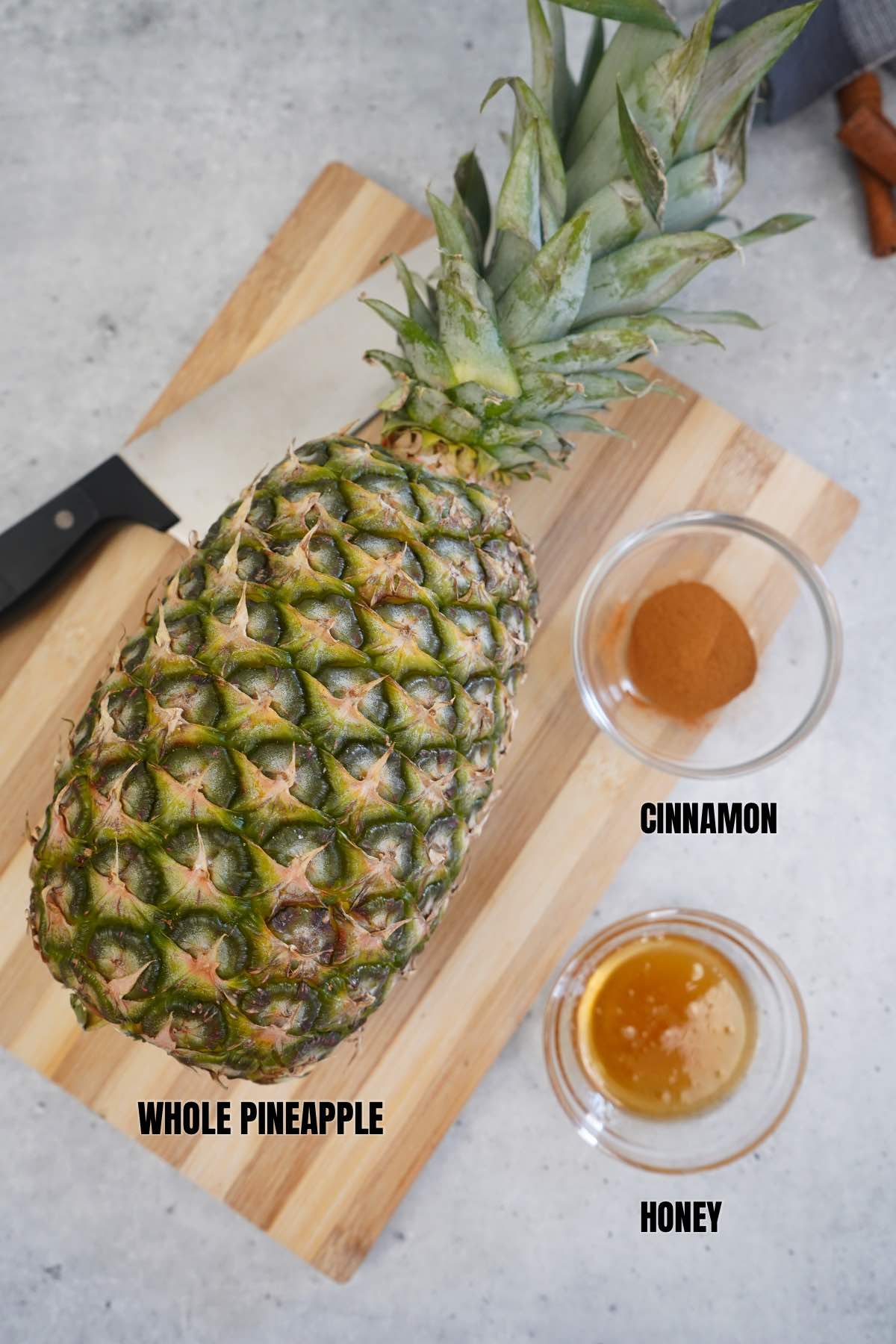Labeled Ingredients for Smoked Pineapple.