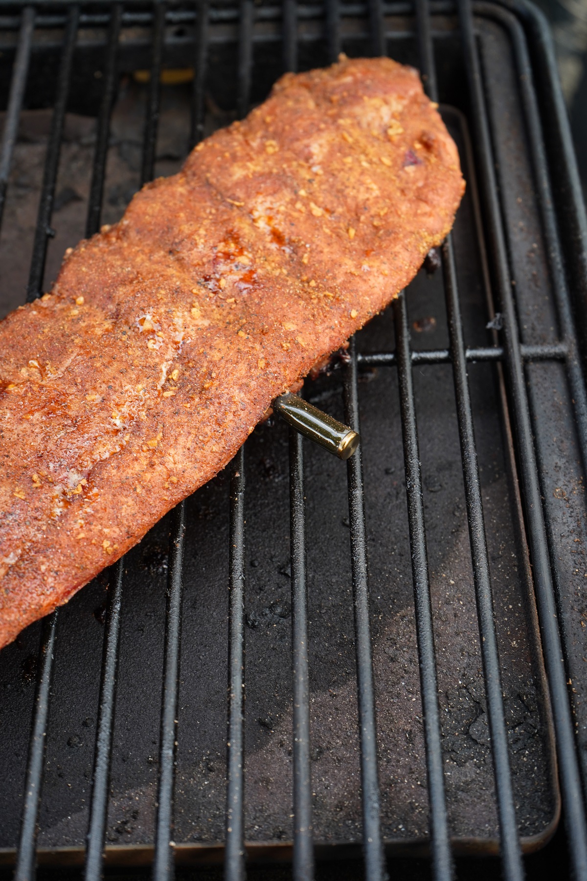 Smoked ribs with the Meatstick Chef Thermometer after cooked 