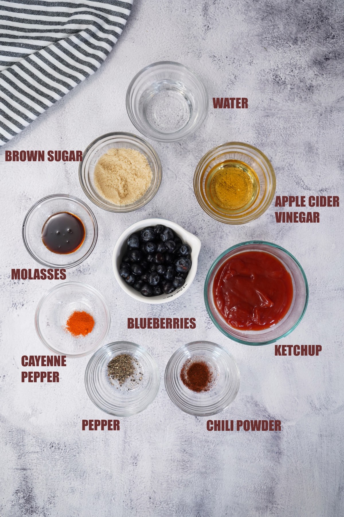 Blueberry BBQ Sauce labeled ingredients