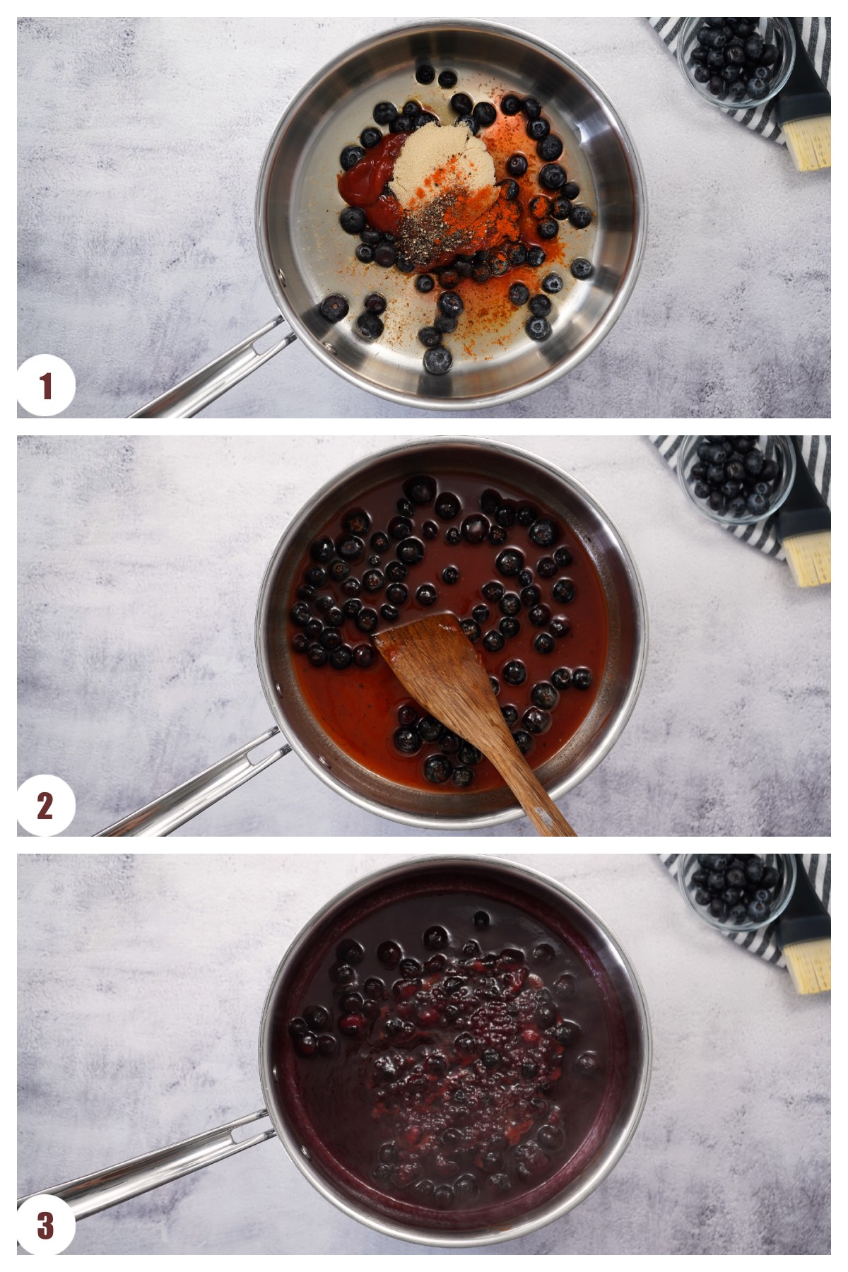 How to make blueberry bbq sauce collage