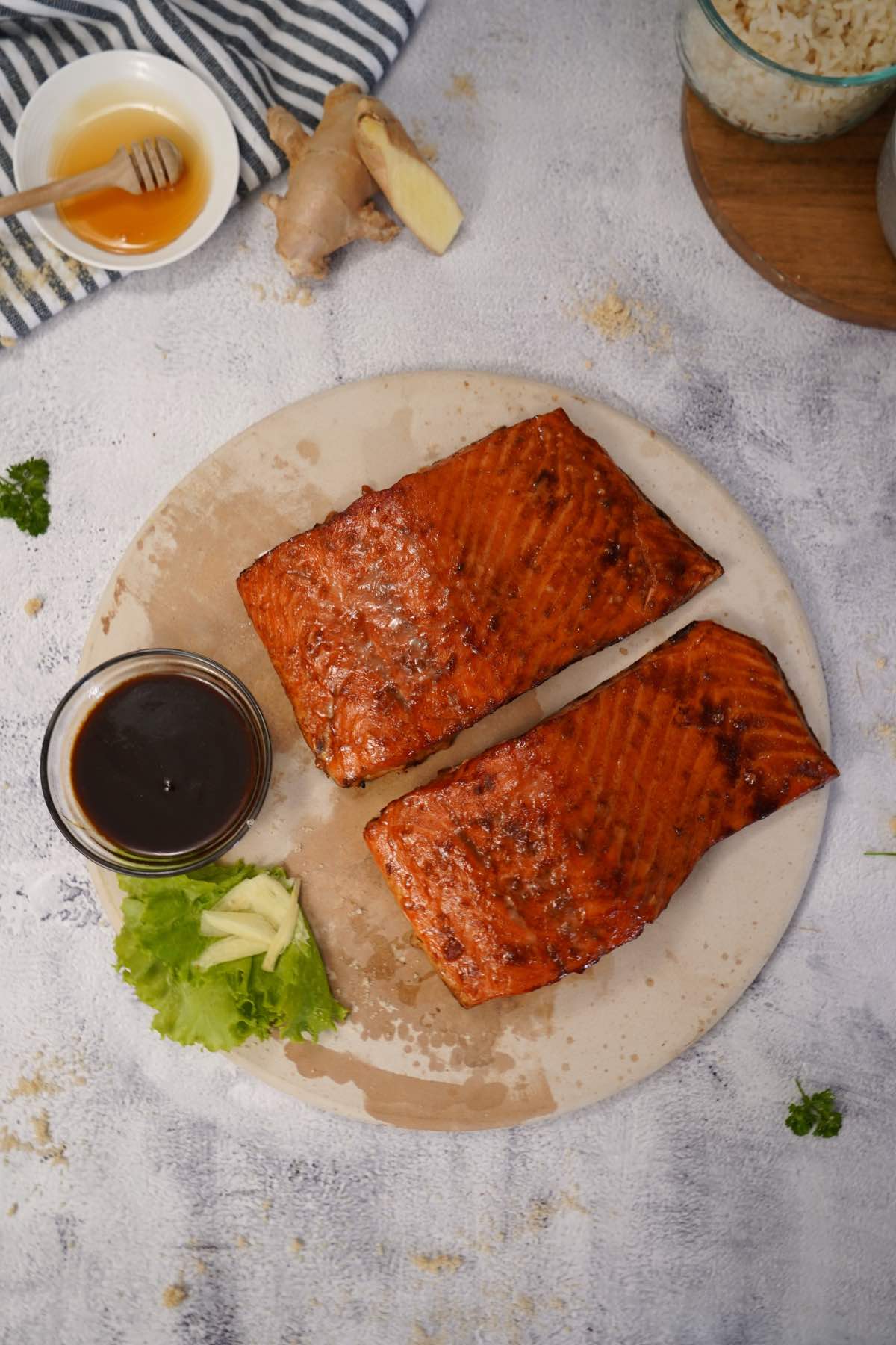 Smoked Salmon Served on platter. 