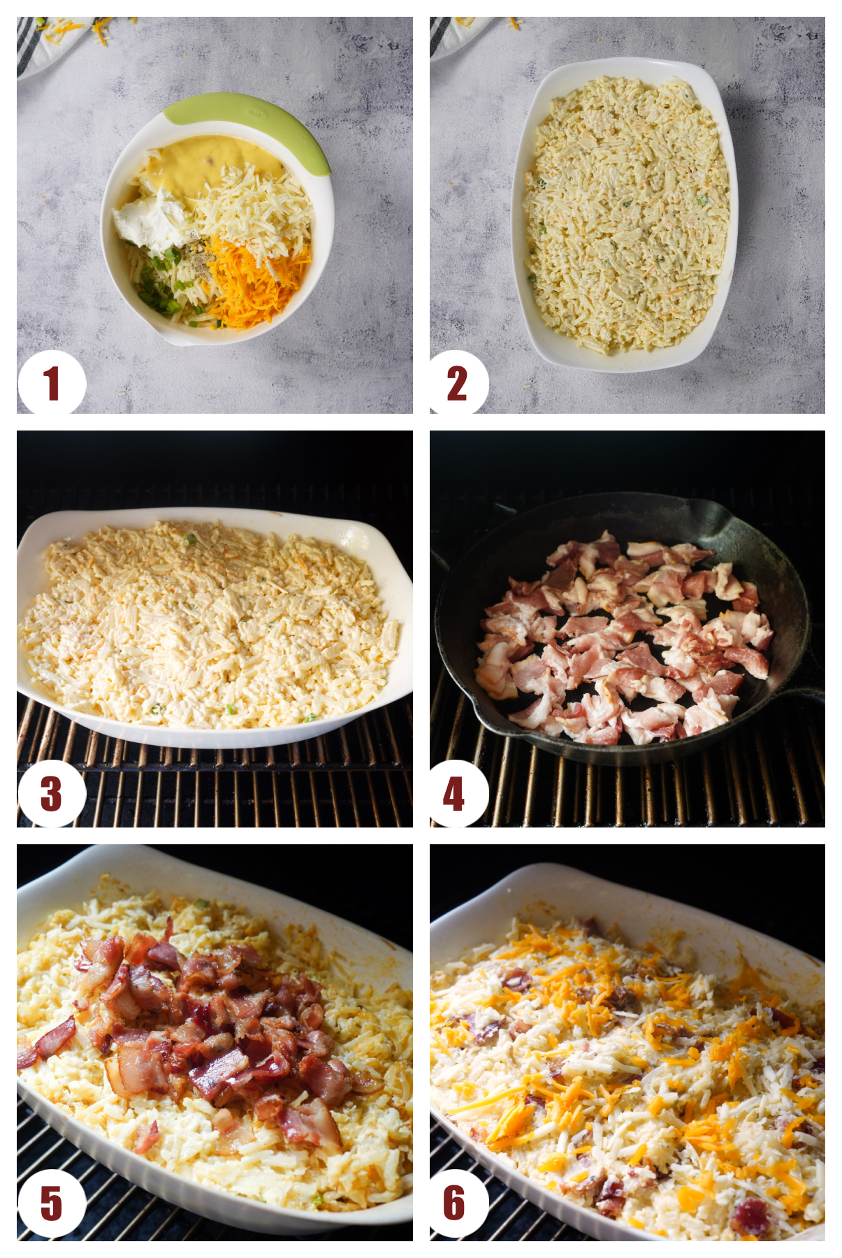 how to make loaded smoked cheesy potatoes step by step